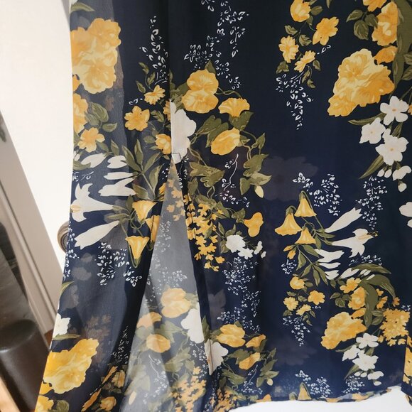 Commense Floral Midi Dress - Navy and Yellow - Picture 5 of 9